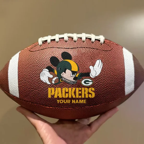 Green Bay Packers Football Ball MK Mouser Special Ball Personalized Gift For Fans AZBALL054 - Image 2