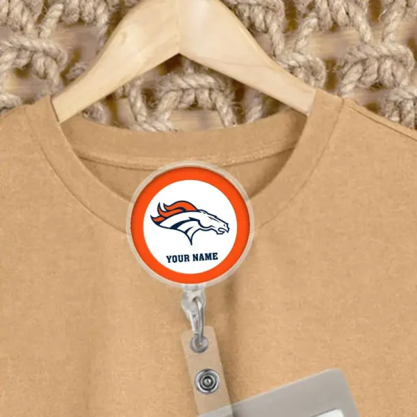 Denver Broncos Football Badge Reel Personalized Name Gift For Fans SPTBADGEREEL001 - Image 3