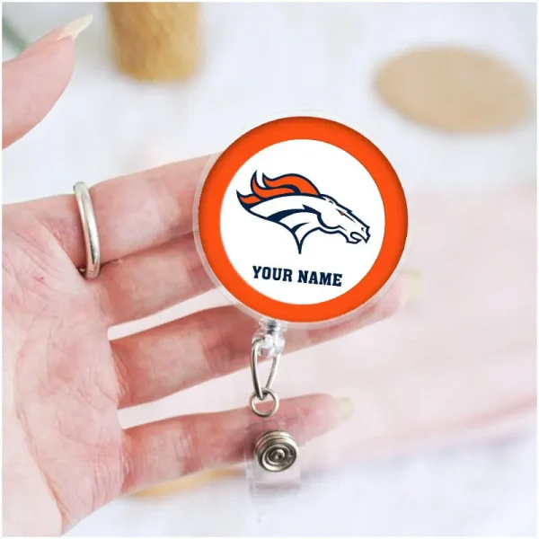 Denver Broncos Football Badge Reel Personalized Name Gift For Fans SPTBADGEREEL001 - Image 4