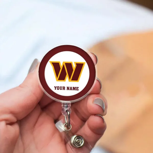 Washington Commanders Football Badge Reel Personalized Name Gift For Fans SPTBADGEREEL003