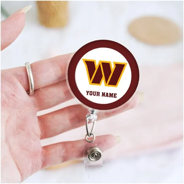 Washington Commanders Football Badge Reel Personalized Name Gift For Fans SPTBADGEREEL003 - Image 3