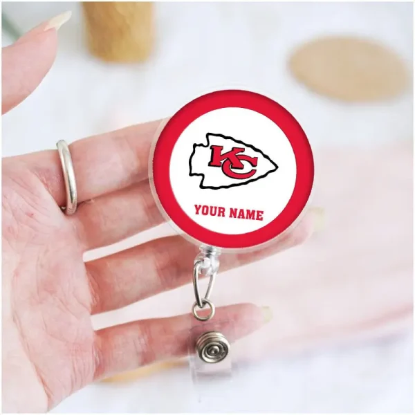 Kansas City Chiefs Football Badge Reel Personalized Name Gift For Fans SPTBADGEREEL005 - Image 3