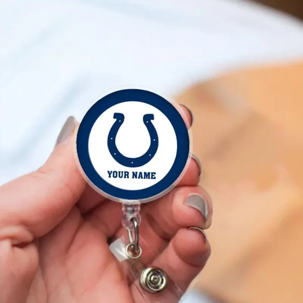 Indianapolis Colts Football Badge Reel Personalized Name Gift For Fans SPTBADGEREEL006