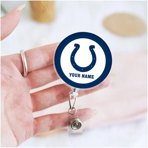 Indianapolis Colts Football Badge Reel Personalized Name Gift For Fans SPTBADGEREEL006 - Image 3
