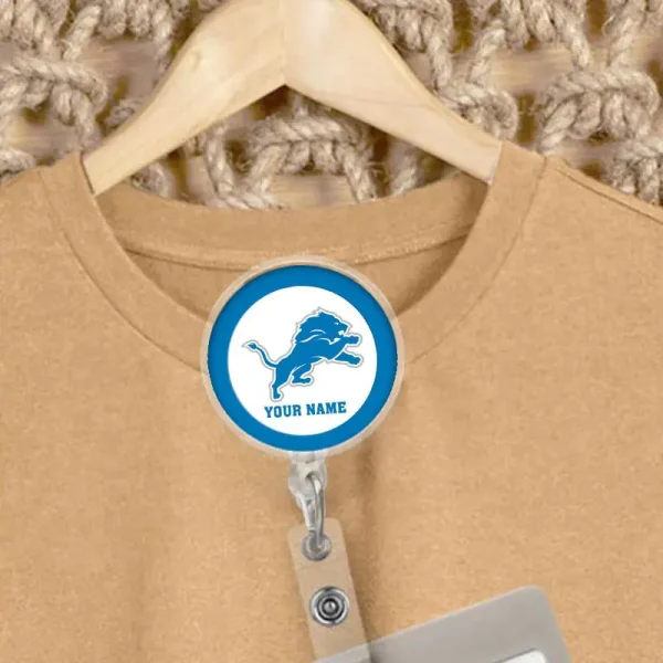 Detroit Lions Football Badge Reel Personalized Name Gift For Fans SPTBADGEREEL007 - Image 4