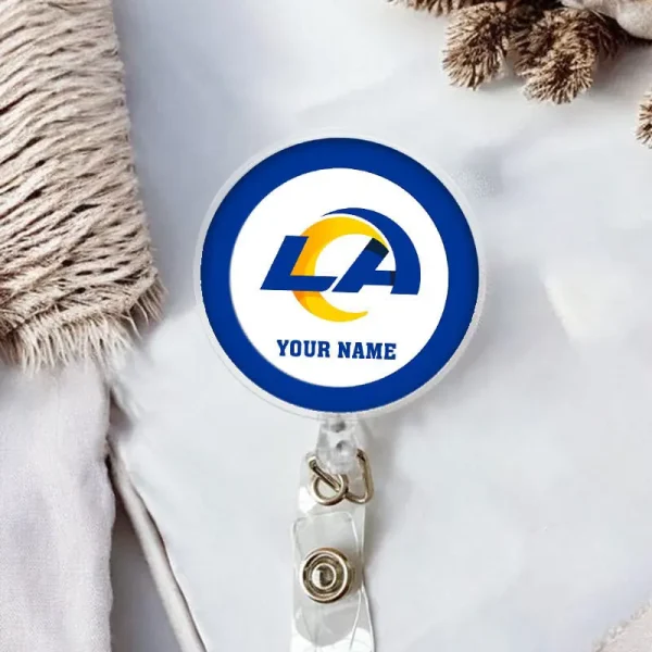 Los Angeles Rams Football Badge Reel Personalized Name Gift For Fans SPTBADGEREEL008 - Image 2