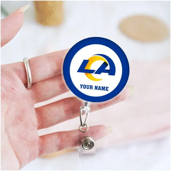 Los Angeles Rams Football Badge Reel Personalized Name Gift For Fans SPTBADGEREEL008 - Image 3
