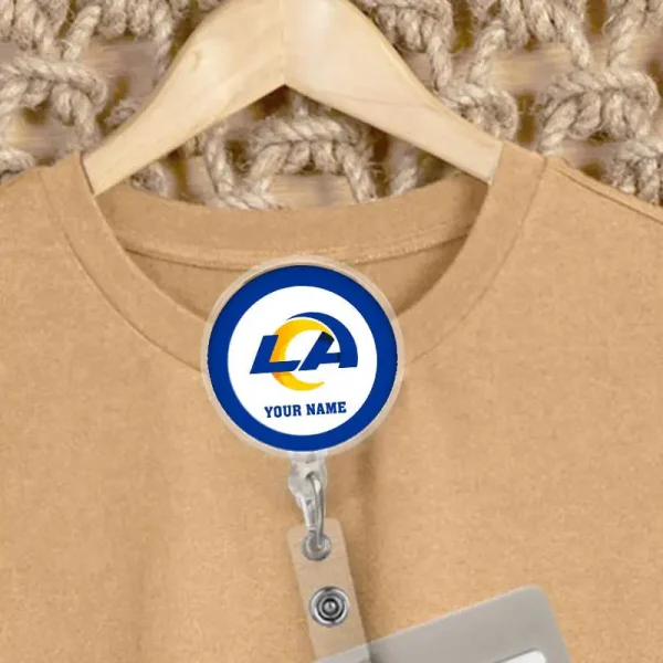 Los Angeles Rams Football Badge Reel Personalized Name Gift For Fans SPTBADGEREEL008 - Image 4
