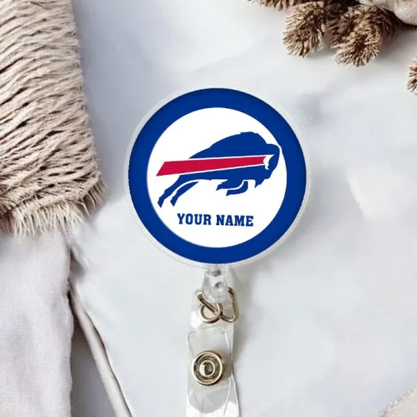 Buffalo Bills Football Badge Reel Personalized Name Gift For Fans SPTBADGEREEL010 - Image 2