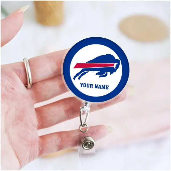 Buffalo Bills Football Badge Reel Personalized Name Gift For Fans SPTBADGEREEL010 - Image 3