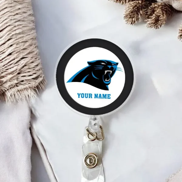 Carolina Panthers Football Badge Reel Personalized Name Gift For Fans SPTBADGEREEL011 - Image 2