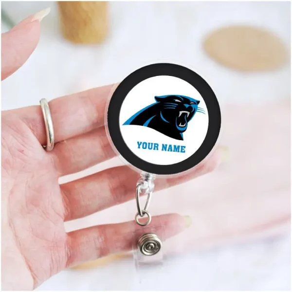 Carolina Panthers Football Badge Reel Personalized Name Gift For Fans SPTBADGEREEL011 - Image 3