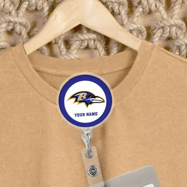Baltimore Ravens Football Badge Reel Personalized Name Gift For Fans SPTBADGEREEL012 - Image 2
