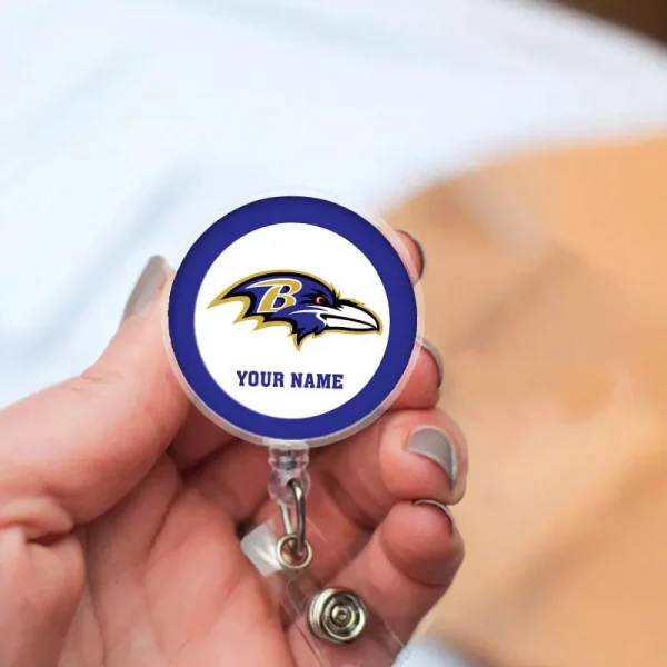 Baltimore Ravens Football Badge Reel Personalized Name Gift For Fans SPTBADGEREEL012