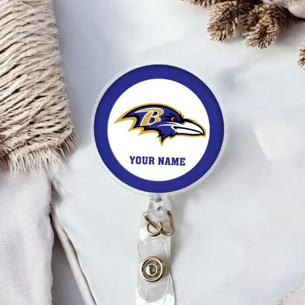 Baltimore Ravens Football Badge Reel Personalized Name Gift For Fans SPTBADGEREEL012 - Image 3