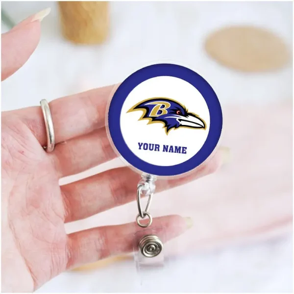 Baltimore Ravens Football Badge Reel Personalized Name Gift For Fans SPTBADGEREEL012 - Image 4
