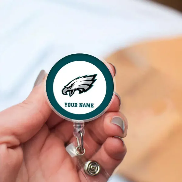 Philadelphia Eagles Football Badge Reel Personalized Name Gift For Fans SPTBADGEREEL013