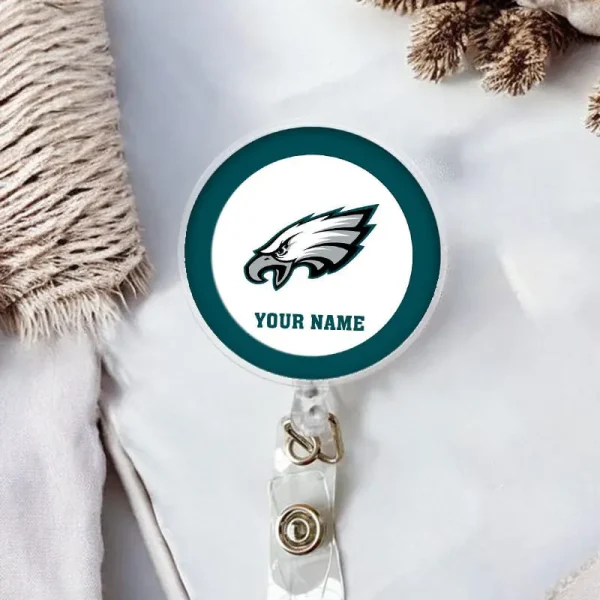 Philadelphia Eagles Football Badge Reel Personalized Name Gift For Fans SPTBADGEREEL013 - Image 2