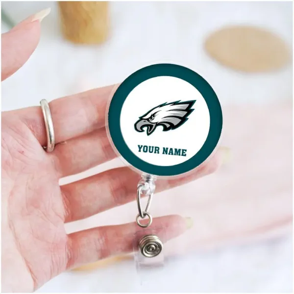 Philadelphia Eagles Football Badge Reel Personalized Name Gift For Fans SPTBADGEREEL013 - Image 3