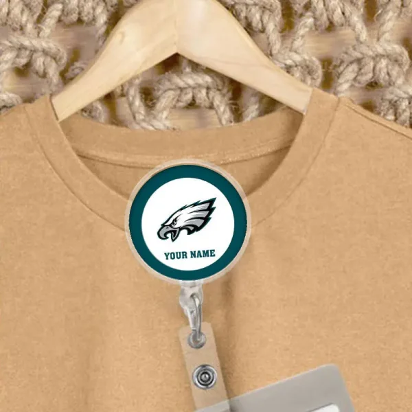 Philadelphia Eagles Football Badge Reel Personalized Name Gift For Fans SPTBADGEREEL013 - Image 4