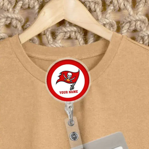 Tampa Bay Buccaneers Football Badge Reel Personalized Name Gift For Fans SPTBADGEREEL015 - Image 4