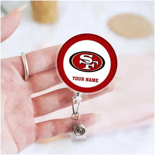 San Francisco 49ers Football Badge Reel Personalized Name Gift For Fans SPTBADGEREEL016 - Image 3