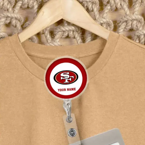San Francisco 49ers Football Badge Reel Personalized Name Gift For Fans SPTBADGEREEL016 - Image 4