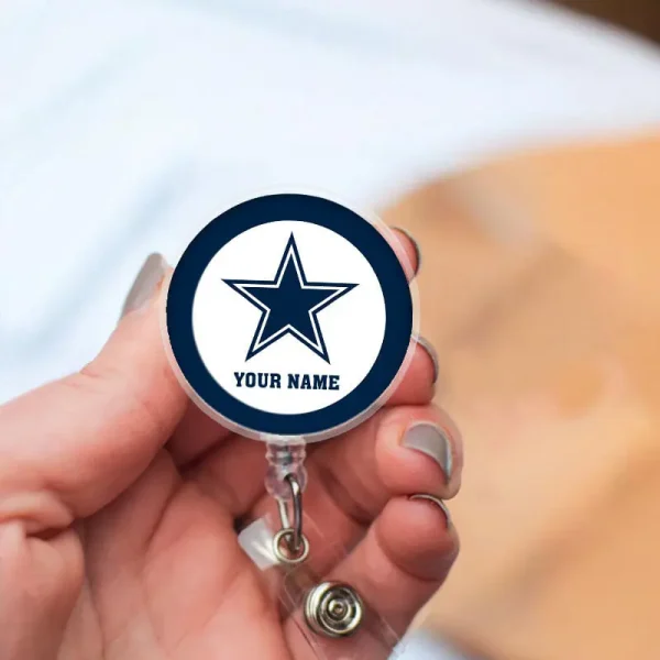 Dallas Cowboys Football Badge Reel Personalized Name Gift For Fans SPTBADGEREEL017