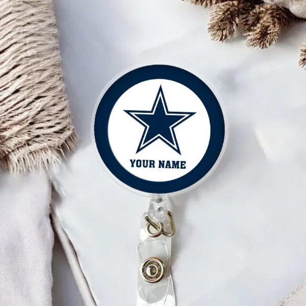Dallas Cowboys Football Badge Reel Personalized Name Gift For Fans SPTBADGEREEL017 - Image 2