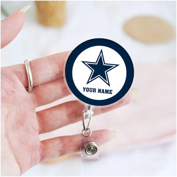 Dallas Cowboys Football Badge Reel Personalized Name Gift For Fans SPTBADGEREEL017 - Image 3