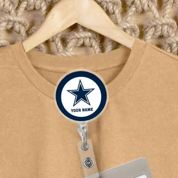 Dallas Cowboys Football Badge Reel Personalized Name Gift For Fans SPTBADGEREEL017 - Image 4