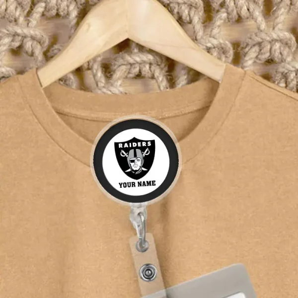 Las Vegas Raiders Football Badge Reel Personalized Name Gift For Fans SPTBADGEREEL022 - Image 4