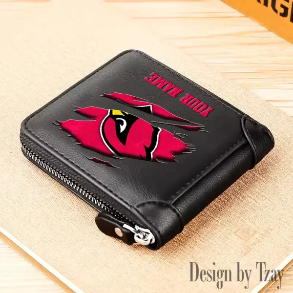 Arizona Cardinals Leather Men's Zipper Wallet Trending 2025 SPTLMZWALLET001 - Image 2