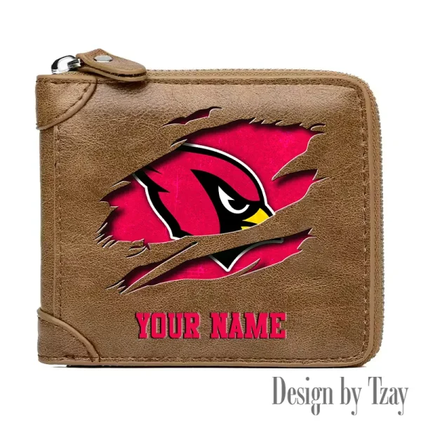 Arizona Cardinals Leather Men's Zipper Wallet Trending 2025 SPTLMZWALLET001 - Image 5
