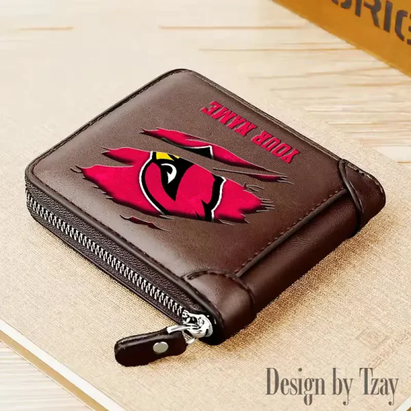 Arizona Cardinals Leather Men's Zipper Wallet Trending 2025 SPTLMZWALLET001
