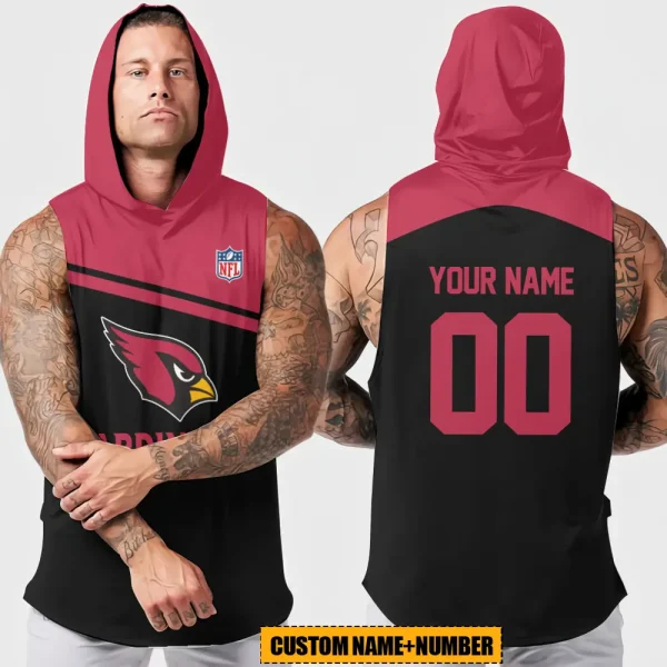 Arizona Cardinals Men's Workout Hooded Tank Top Summer Fitness Training Hoodie Sleeveless style 2025 AZHTT428