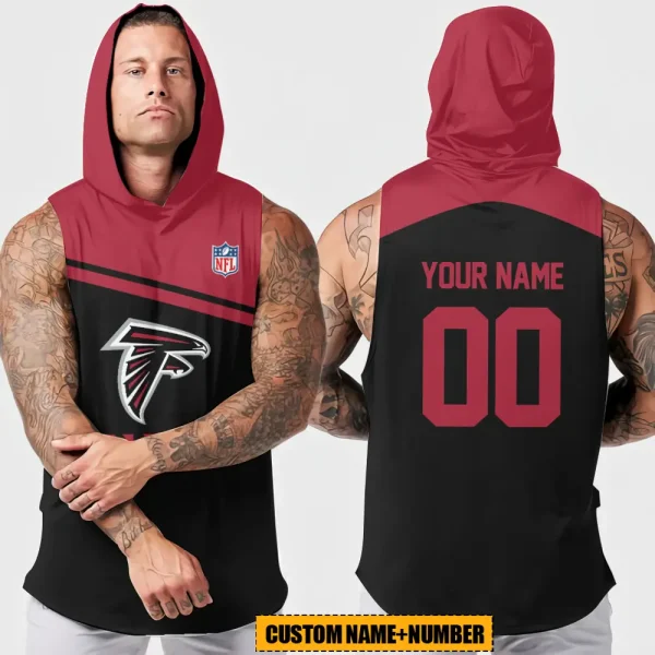 Atlanta Falcons Men's Workout Hooded Tank Top Summer Fitness Training Hoodie Sleeveless style 2025 AZHTT429