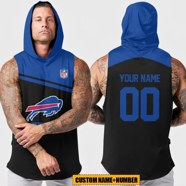 Buffalo Bills Men's Workout Hooded Tank Top Summer Fitness Training Hoodie Sleeveless style 2025 AZHTT431