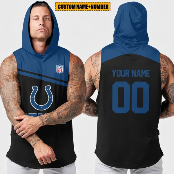 Indianapolis Colts Men's Workout Hooded Tank Top Summer Fitness Training Hoodie Sleeveless style 2025 AZHTT441