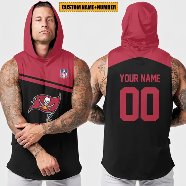 Tampa Bay Buccaneers Men's Workout Hooded Tank Top Summer Fitness Training Hoodie Sleeveless style 2025 AZHTT457