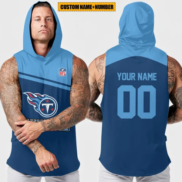 Tennessee Titans Men's Workout Hooded Tank Top Summer Fitness Training Hoodie Sleeveless style 2025 AZHTT458