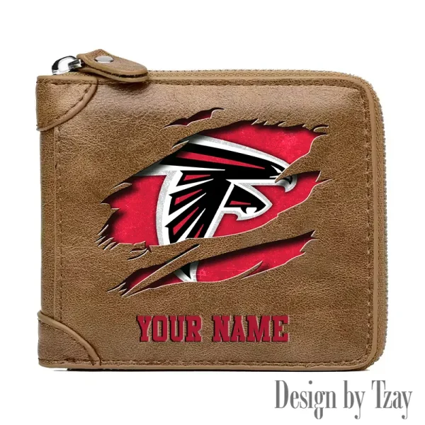Atlanta Falcons Leather Men's Zipper Wallet Trending 2025 SPTLMZWALLET002 - Image 3