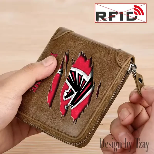 Atlanta Falcons Leather Men's Zipper Wallet Trending 2025 SPTLMZWALLET002 - Image 2