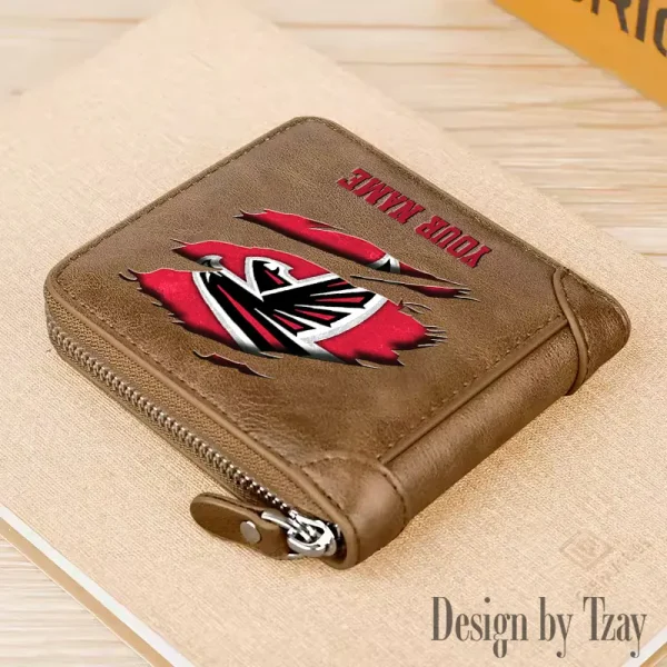 Atlanta Falcons Leather Men's Zipper Wallet Trending 2025 SPTLMZWALLET002 - Image 4