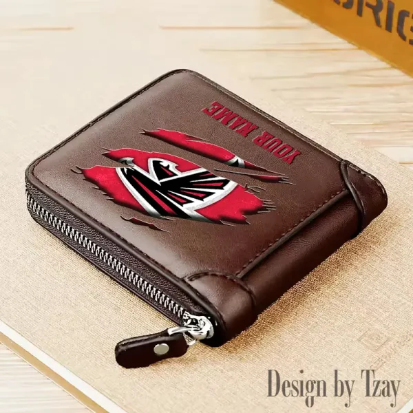 Atlanta Falcons Leather Men's Zipper Wallet Trending 2025 SPTLMZWALLET002