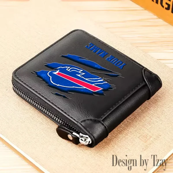 Buffalo Bills Leather Men's Zipper Wallet Trending 2025 SPTLMZWALLET004 - Image 5