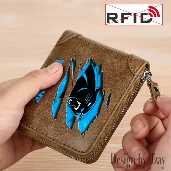 Carolina Panthers Leather Men's Zipper Wallet Trending 2025 SPTLMZWALLET005 - Image 2