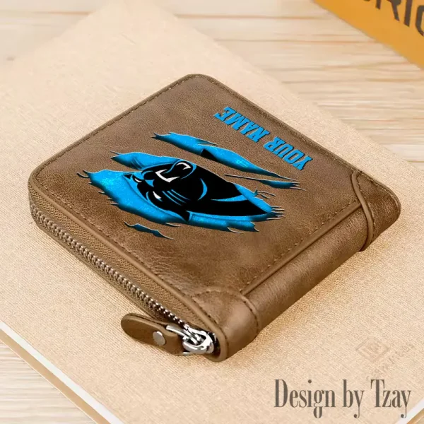 Carolina Panthers Leather Men's Zipper Wallet Trending 2025 SPTLMZWALLET005 - Image 4