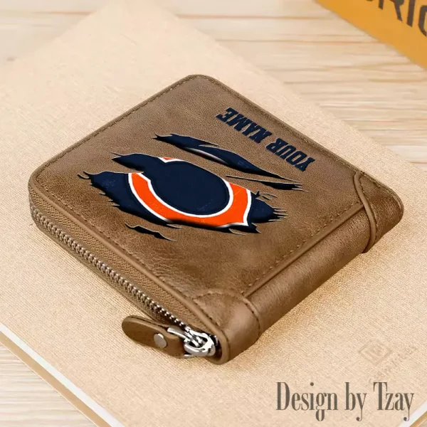 Chicago Bears Leather Men's Zipper Wallet Trending 2025 SPTLMZWALLET006
