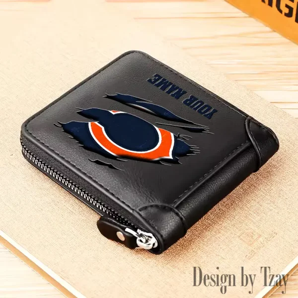 Chicago Bears Leather Men's Zipper Wallet Trending 2025 SPTLMZWALLET006 - Image 4
